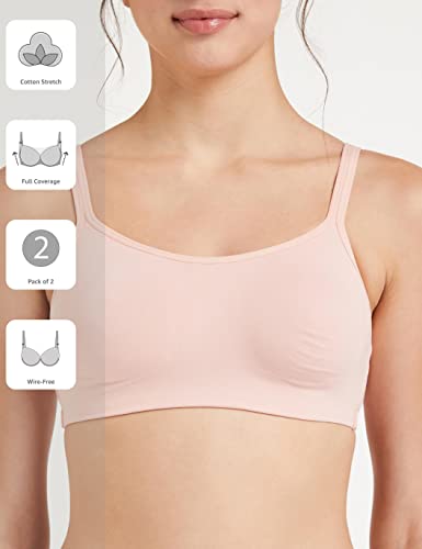 Image of Amazon Brand - Symbol Women Cotton Stretch Non Padded Wire Free Full Coverage Camisole Bra