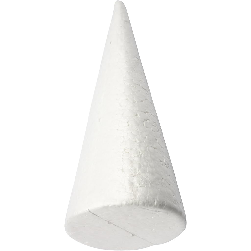 Cone, White, H: 35 cm, D 16 cm, 1 pc