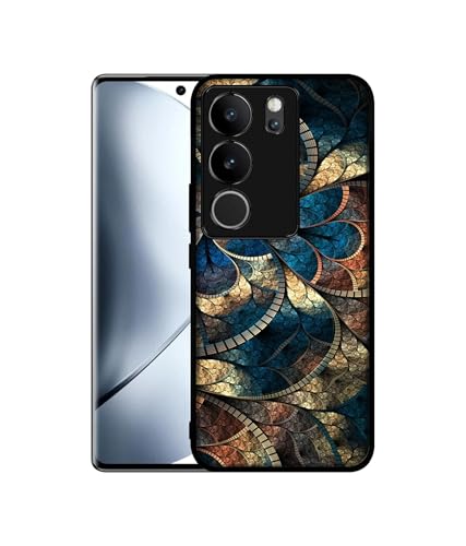 Image of Fractional Pattern Design Premium 2D Printed Metal Back Case Cover for Vivo V29 5G / V29 Pro 5G, Assorted