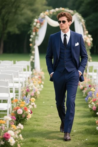 3 Piece Men's Suit Slim Fit Formal Suits Men for Wedding Dress Blazer Vest and Pants Man Set3