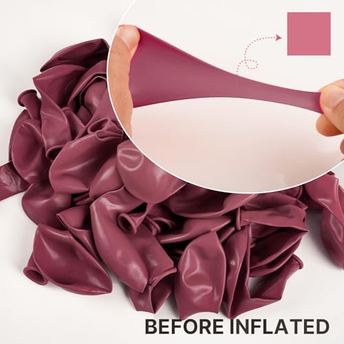 Image of PartyWoo Mauve Dusty Balloons 50pcs Blush Pink Rose Latex Helium Balloons