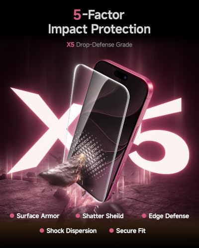 Image of SMARTDEVIL 2 Pack for Phone Pro Max 2027 Screen Protector, 9H Hardness Military Grade Shatterproof, HD Clear Tempered Glass with Auto Dust-Elimination, Bubble Free, Easy Installation, Case Friendly
