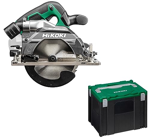 HIKOKI Akku Kreissäge C3606DB (36V, Brushless, Sägeblatt Ø: 165mm, Sägeblattbohrung Ø: 20 mm, Gehrungsschnitte von/bis: -5° bis 45°, Max. Sägeleistung bei 90°: 66mm) Plus Zubehör, OHNE Akku, Ladegerät