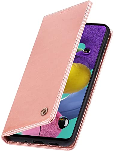 Image of ClickCase for vivo Y27 Sheepskin Series Faux Soft Leather Wallet Flip Case Kick Stand with Magnetic Closure Lightweight Slim Flip Cover for vivo Y27 (Rose Gold)