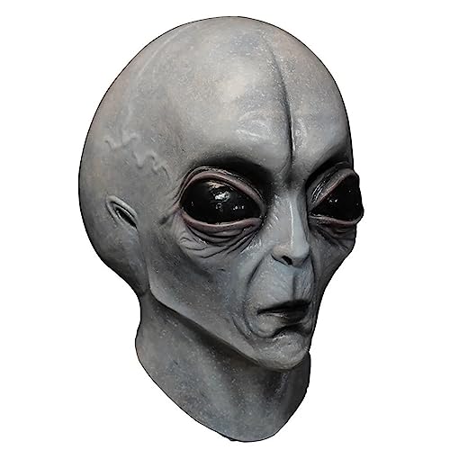 iFCOW Alienígena para adultos, realista Alien Safe látex cubierta de cabeza extraterrestre biológica para carnaval, Halloween, fiesta de cosplay