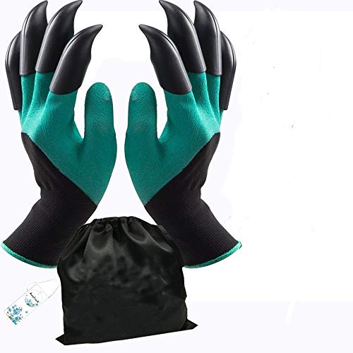 Awefrank Garden Gloves with Fingertips Claws Quick– Great for Digging Weeding Seeding poking -Safe for Rose Pruning –Best Gardening Tool -Best Gift for Gardeners (Double Claw)