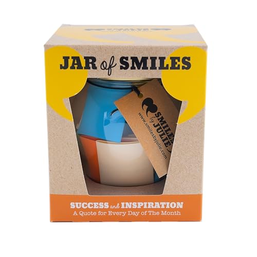 Success & Inspiration in a Jar. Month of Thoughtful & Motivational Quotations in a 314ml Orcio Glass Jar. Great Gift. 31 Multi-Colored Quotes. “Be The Reason Someone Succeeds Today”- Gift box.