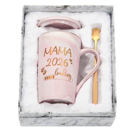 Joymaking Taza de café regalo para mujeres embarazadas - Mama Loading 2026 - Regalo para mujeres embarazadas, 400 ml, rosa Joymaking Taza de café regalo para mujeres embarazadas - Mama Loading 2026 - Regalo para mujeres embarazadas, 400 ml, rosa