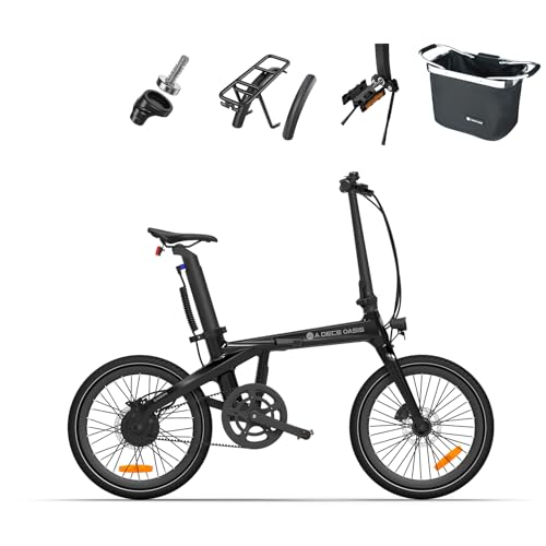 A Dece Oasis ADO E-Bike Air Carbon Elektrofahrrad, Faltrad,ebike Damen/ebike Herren,Bike,klapprad Riemenantrieb 14,5Kg IPS LCD Display, GPS,ADO APP,250W (Schwarz)