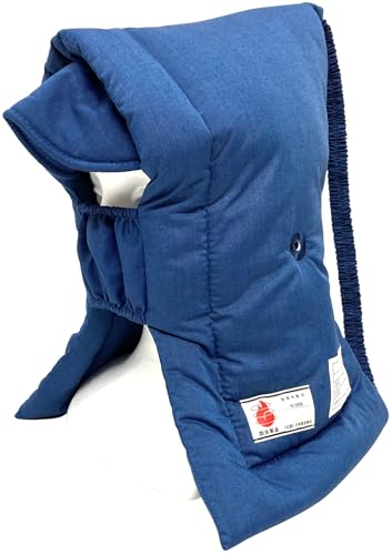 [MORIPiLO] モリシタ 防災頭巾 (日本防炎協会認定品) 小学生 大人兼用 マスク形状 ツバ付き ネイビー 29x41cm 防災グッズ ずきん 男の子 女の子 子供 小学校 4620832