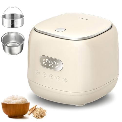 Low Sugar Rice Cooker, Mini Rice Cooker 2.5l, 8-in-1 Multi-cooker, 24h Delay Timer, Non-stick Inner Pot With Steamer Basket, For 1-4 People, Bpa-free
