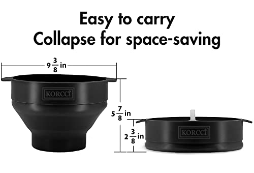 Image of The Original Korcci Microwaveable Silicone Popcorn Popper, BPA Free Microwave Popcorn Popper, Collapsible Microwave Popcorn Maker Bowl, Dishwasher Safe - Black