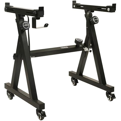 Kadence Keyboard Stand w/ Wheels - Black Z Style Adjustable & Portable Professional Heavy Duty Digital Piano Stand - Fits 54-88 Key Electric Pianos - Sturdy Rolling Musical Keyboard Stand Cover