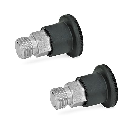 Image of Ganter Normelemente GN 822.7-6-M10X1-C 7-6-M10X1-C-Grid Bolts | Small Version, Black, Gewinde d2: M10X1, Set of 2 Pieces
