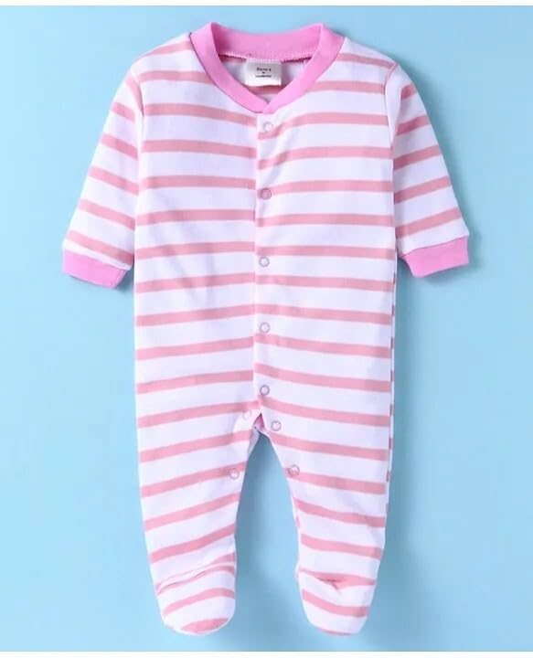 Image of New Born Baby 100% Cotton Rompers for Sleepsuits Jumpsuit Night Suits for Baby Boys & Girls |Onesies| Infant Clothes Pack of 3