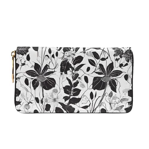 Damask Pattern Long Leather Wallet,Large Capacity Soft Pu Leather Purse For Women With Multiple Card Slots Phone Pocket And Zipper Coin Purse Stylish Phone Card Holder Clutch2