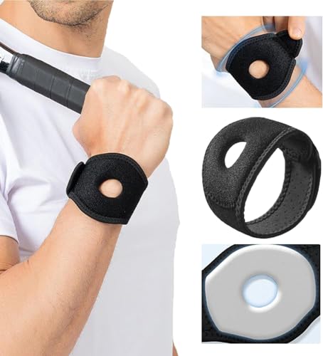 Muñequera TFCC para el alivio del dolor cubital y muñequeras ajustables. Soporte de muñeca con almohadilla de silicona amortiguadora | Muñequera universal negra para desgarros, tendinitis y lesiones p