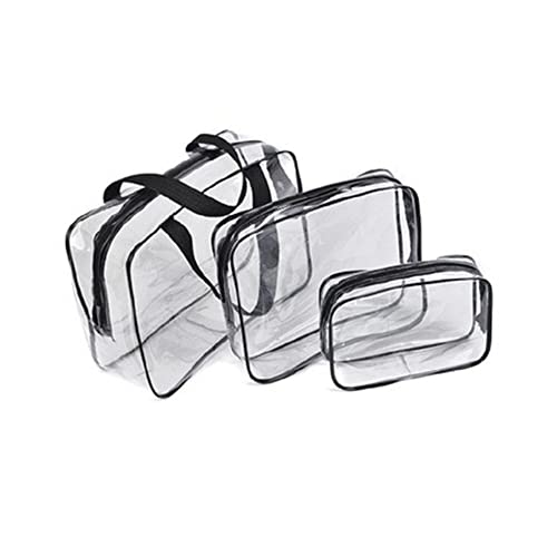 ZOOMPIL 3 Piezas Bolsas de Aseo Transparente, Bolsas Portátil de Maquillaje de PVC, Bolsa de Cosméticos Impermeable, para Viaje Bolsa de Aseo Portátil para Almacenamiento Neceseres Cover