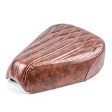 HI-LINE バイクシート クロスカブ50/110 スーパーカブ50/110 LITEにも対応 交換用 ソロシート ローシート仕様 ダイヤモンドステッチ 外装 カスタムパーツ アクセサリー 日本語取扱説明書付き (ブラウン)