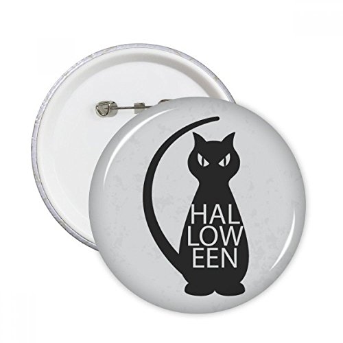 Badge bouton chat noir Halloween rond pour masquer les imperfections vêtement