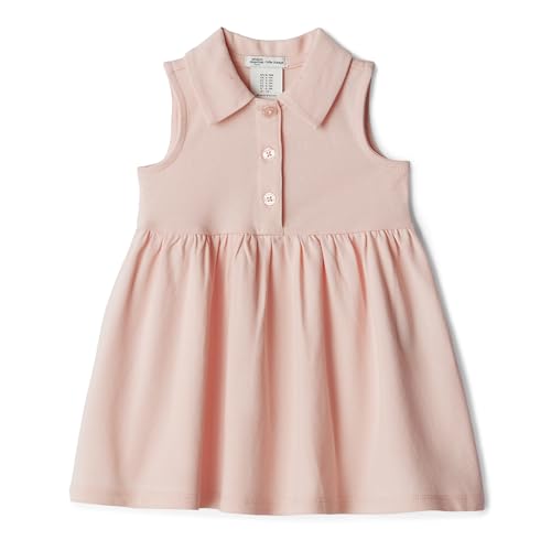 Amazon Essentials Unisex Babies x Sofia Grainge Cotton Pique Baby Girls and Toddler Dress Light Pink 2T