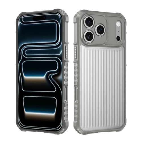 HAOFUGUI Funda para OPPO A16 4G / A54S / A16S, Semitransparente Resistente Antigolpes Carcasa, con Doble Material PC Rígido y Marco TPU, Agarre Antideslizante y de Cámara Protección-Gris