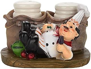 Nikou Chef Ornaments Resin Chef Statue Salt Pepper Bottle Holder Crafts Decorative Ornaments Kitchen Home Decor (Size : C)