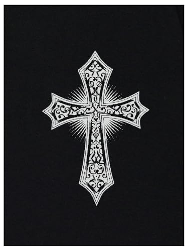 SHENHE Men's Graphic Cross Wing Pring Y2k Goth Top Crew Neck Short Sleeve Tee Shirt4