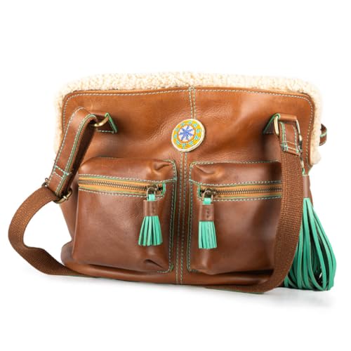 Dog with a Mission - Hundetasche | Hundetragetasche für kleine Hunde | Welpentasche | Transporttasche | Hundereisetasche | Blondie | Braun -|Leder - Einheitsgröße 32 x 20 x 27 cm
