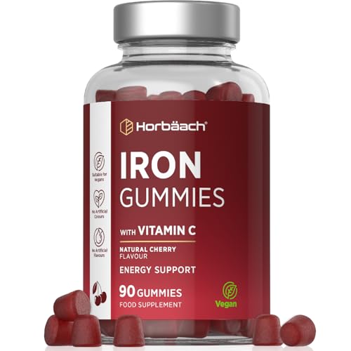 Horbaach Iron Supplements 14mg Vegan Gummies