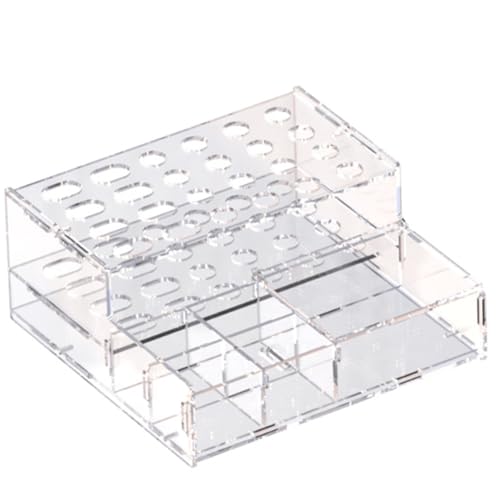 Porte-seringue acrylique pour résine composite dentaire et micro-applicateur 8x8x3,6 cm