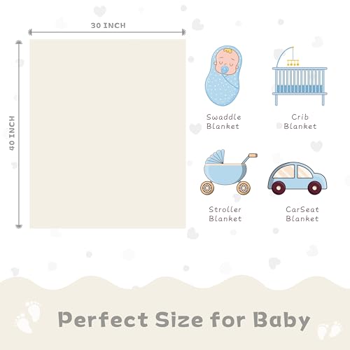 Image of Yurhap Heart Baby Blanket, Love Plush Fleece Baby Blankets for Boys Girls | Soft Sherpa Baby Boy Blankets for Infant Toddler Newborn Gifts, Fluffy Baby Essentials, For Crib Stroller, 30 inchx40 inch, Cream