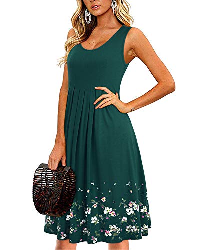 Image of KILIG Women Soft Casual Beach Sundress Floral Pleated Vintage Tank Dress 2026