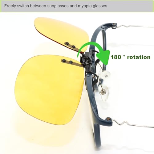 Image of MONICE Fishing Clip on Flip up Polarized Sunglasses Fit Over Prescription Glasses Driving UV Protection Gift Men Women