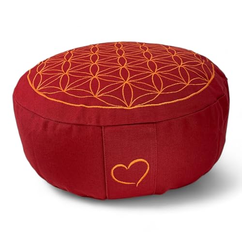 maylow Yoga mit Herz Yogakissen Meditationskissen Stickerei Blume...