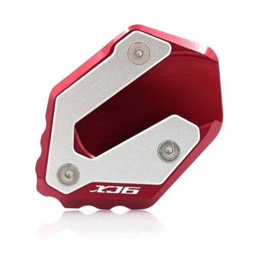 Extension de béquille moto XJ6 en alu CNC, finition rouge anodisé