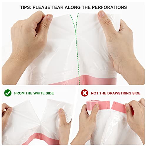Image of Drawstring Small Trash Bags, Magesh 4 Gallon Drawstring Extra Thick Garbage Bags Unscented, Quick Cinch for Bathroom Kitchen Office Small Can, 44 Count, White