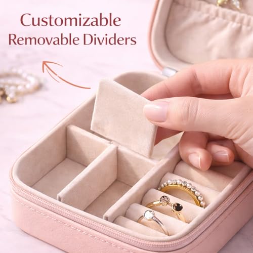 Image of Personalized Jewellery Organizer Case for Women | Custom Name Travel Jewelry Box with Ring, Earring & Necklace Storage | Compact, Elegant Gift for Girls & Women (Cute Propose)