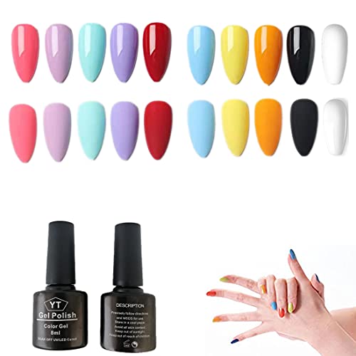 10 Farben Farbgel Gel Nagellack Set UV LED Gelnägel Farblacken Gellack Lacken Set Soak Off Gels Nail Polish DIY Art 8ml – Bild 6