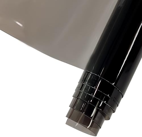 HYANG Hojas de piel sintética de vinilo holográfico transparente gris súper transparente 1 rollo de 12 x 47 pulgadas 118in x 472in para manualidades