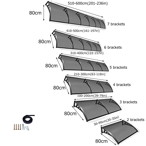 Auvent extérieur imperméable transparent pour entrée et menuiserie