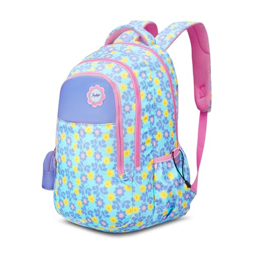 Skybags Jade 02 Floral Purple 3 Compartment School Backpack - Image 5