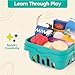 B. toys – Play Food & Basket – 18 Pieces of Toy Food – Grocery, Cooking, Play Kitchen Toys – Pretend Play Set for Toddlers, Kids – 2+ Years – Freshly Picked
