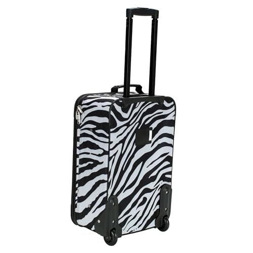 Image of Rockland Fashion Softside Upright Luggage Set,Expandable, Zebra, 2-Piece (14 /19)