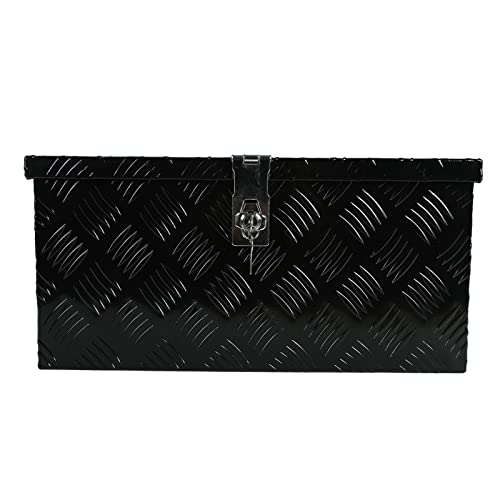 Gooeap 20 X 12 X 9.45 Inch Black Aluminum 5 Bar Tread Tool Box Truck Car Outdoor Trailer Pickup Underbody Toolbox, Rv Storage Organizer, Underbed Tools Organizer With Lock & Keys #TOP1