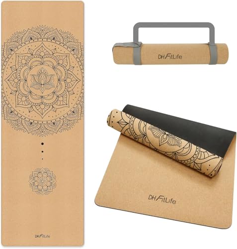Tapis De Yoga Mobiclinic En Liège Naturel – Antidérapant, 4 Mm, 183x61 Cm, TPE Recyclable, Avec Sac De Transport
