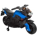 Kids Motorcycle - Electric Ride-On with Training Wheels and Reverse Function - 6V Battery Power Motorbike for Kids Ages 3 to 6 by Lil' Rider (Blue)