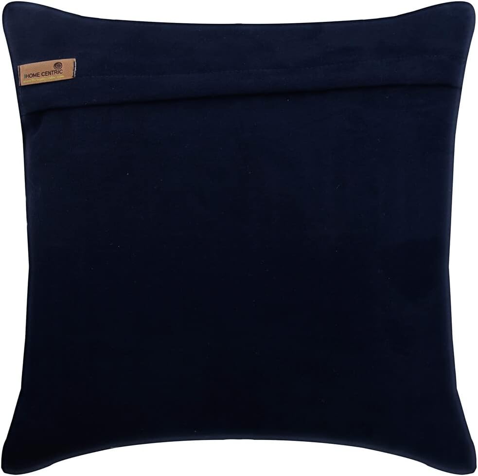 The HomeCentric Cushion Cover Sofa, Navy Blue Euro Sham Covers 26x26 inch (65x65 cm) Suede European Pillow Shams, Solid Color, Pintucks, Textured, Striped, Modern Euro Shams - Navy Blue Love Tune