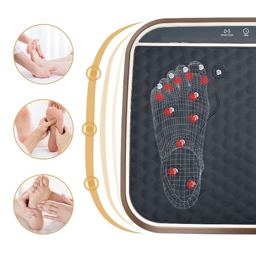 Image of Vibration Plate Machine with Resistance Bands and Remote Control 125 Speed Levels 450LB Capacity Whole Body Oscillating Platform for Home Use