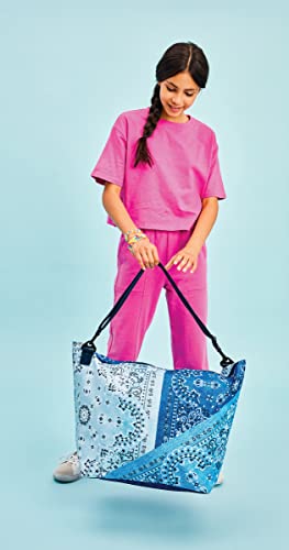 iscream 23.5" x 16" Weekender Travel Tote Bag with Vibrant Nylon Exterior and Adjustable Strap - Bandana Denim2